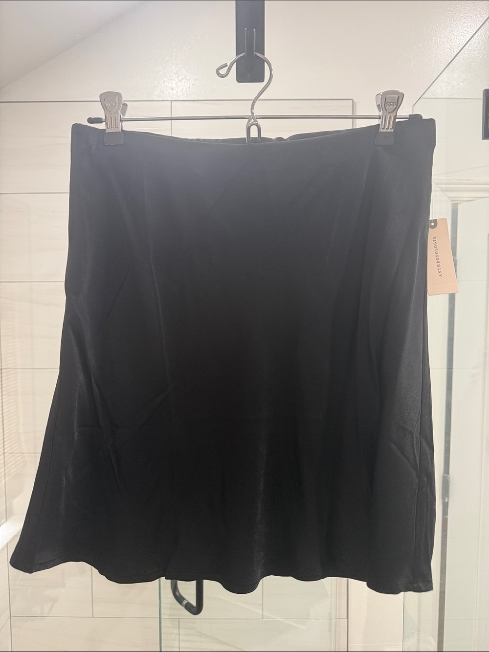Anthropologie Black A-Line Midi Skirt